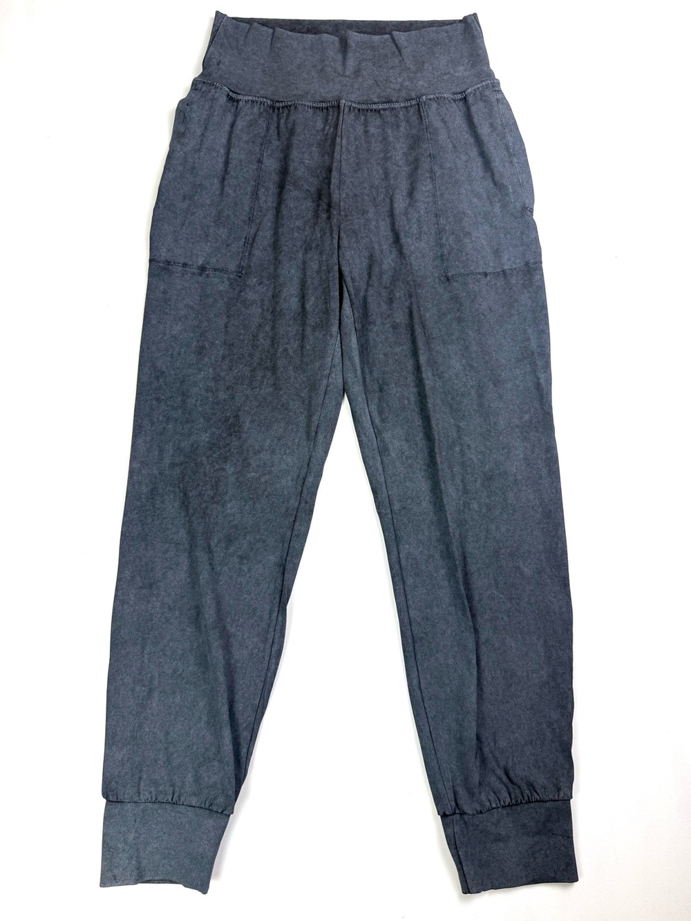 Athleta High Rise Jogger Pants Washed Black Stretch Travel Athleisure Size S